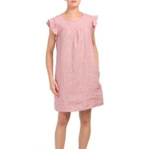 Cynthia Rowley Striped Linen Shift Dress Medium